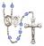 Saint Sebastian and Rugby Rosary with Sapphire Beads