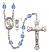 Saint Christopher and Rugby Rosary with Sapphire Beads