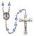 Virgen del Fatima Engravable Rosary with Sapphire Beads