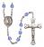 Virgen de Guadalupe Engravable Rosary with Sapphire Beads