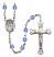 Holy Family Engravable Rosary with Sapphire Beads