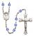 Saint Dominic Savio Engravable Rosary with Sapphire Beads