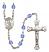 Saint Christian Demosthenes Engravable Rosary with Sapphire Beads