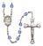 Our Lady of Prompt Succor Engravable Rosary with Sapphire Beads