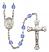 Saint Gianna Beretta Molla Engravable Rosary with Sapphire Beads