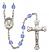 Saint Luigi Orione Engravable Rosary with Sapphire Beads