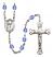 Saint Aidan of Lindesfarne Engravable Rosary with Sapphire Beads