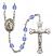 Saint Raymond of Penafort Engravable Rosary with Sapphire Beads