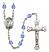 Saint Drogo Engravable Rosary with Sapphire Beads