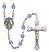 Our Lady of Assumption Engravable Rosary with Sapphire Beads