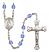 Saint Nathanael Engravable Rosary with Sapphire Beads