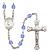 Saint Daniel Comboni Engravable Rosary with Sapphire Beads