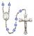 Saint Jeanne Chezard de Matel Engravable Rosary with Sapphire Beads