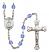 Saint Gerald Engravable Rosary with Sapphire Beads