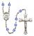 Saint Viator of Bergamo Engravable Rosary with Sapphire Beads