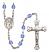 Saint Theodore Stratelates Engravable Rosary with Sapphire Beads