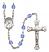 Saint Andre Bessette Engravable Rosary with Sapphire Beads