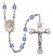 Saint Fidelis Engravable Rosary with Sapphire Beads