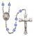 Our Lady of Good Help Engravable Rosary with Sapphire Beads