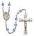 Saint Peter Claver Engravable Rosary with Sapphire Beads