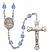 Saint Edmund of East Anglia Engravable Rosary with Sapphire Beads