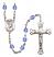 Saint Pius X Engravable Rosary with Sapphire Beads