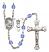 Saint Christopher and Football Rosary with Sapphire Beads