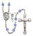 Saint Christopher and Hockey Rosary with Sapphire Beads