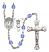 Saint Christopher and Lacrosse Rosary with Sapphire Beads