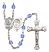 Saint Sebastian and Baseball Rosary with Sapphire Beads