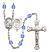 Saint Sebastian and Football Rosary with Sapphire Beads