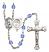 Saint Sebastian and Tennis Rosary with Sapphire Beads