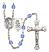 Guardian Angel and Golf Rosary with Sapphire Beads