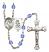 Guardian Angel and Track&Field Rosary with Sapphire Beads