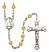 Saint Andrew the Apostle Engravable Rosary with Topaz Beads