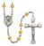 Saint Agatha Engravable Rosary with Topaz Beads