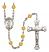 Saint Barbara Engravable Rosary with Topaz Beads