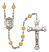 Saint Benjamin Engravable Rosary with Topaz Beads