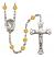 Saint Cecilia Engravable Rosary with Topaz Beads