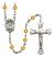 Saint Christopher Engravable Rosary with Topaz Beads