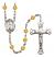 Saint Dorothy Engravable Rosary with Topaz Beads