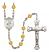 Saint Jane of Valois Engravable Rosary with Topaz Beads