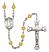 Saint Dominic de Guzman Engravable Rosary with Topaz Beads