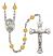 Saint Francis Xavier Engravable Rosary with Topaz Beads