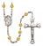 Saint Gabriel the Archangel Engravable Rosary with Topaz Beads