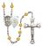 Saint George and Army Rosary with Topaz Beads