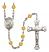 Saint Gerard Majella Engravable Rosary with Topaz Beads