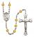 Saint Emily de Vialar Engravable Rosary with Topaz Beads