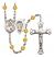 Saint Joan of Arc and Nat'l Guard Rosary with Topaz Beads