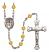 San Judas Engravable Rosary with Topaz Beads